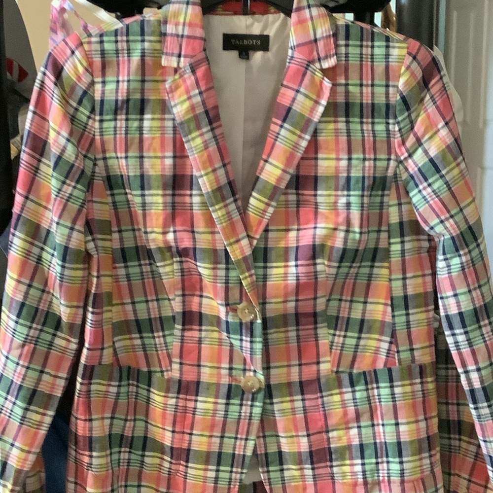 Talbots Women's Colorful Plaid Blazer